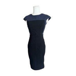 Theory Colorblock Sheath Dress Navy Black Size 00